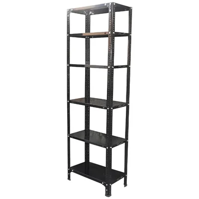 ALIJA®️ 72 x 23 x 12 Inch Slotted Angle Metal Storage Rack - 6 Shelves, Black ( 24 Gauge Shelf 18 Gauge Angle )